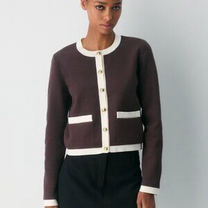 NWT Aritzia APPROACH Long Sleeve Cardigan Rich Mocha Brown M